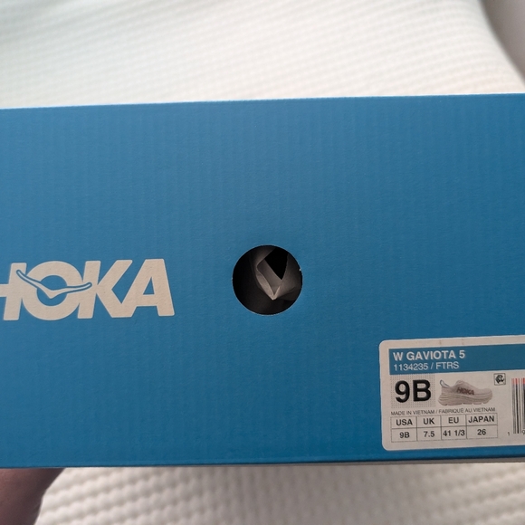 NWT Womens Hoka Gaviota 5 Size 9B White and Blue Athletic Sneakers W Yellow - Picture 4 of 5